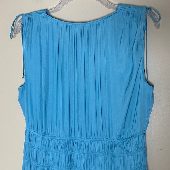 WHBM White House Black Market Midi Dress Large Pleated Sleeveless V-neck NWT - Picture 10 of 16